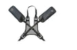 Black camera harness with pannier pockets for Giant Loop Pannier and Loop Pannier Pockets