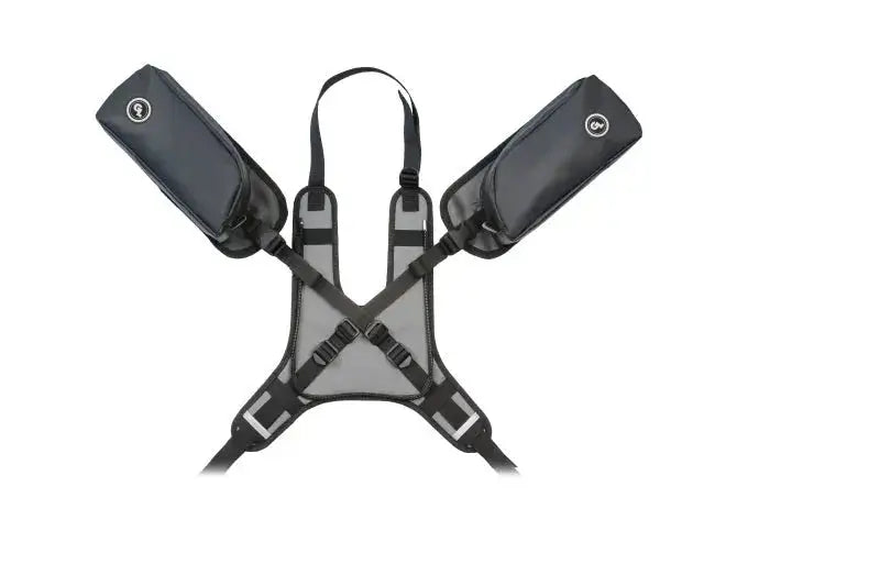 Black camera harness with pannier pockets for Giant Loop Pannier and Loop Pannier Pockets