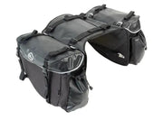 Black motorcycle saddlebags on Giant Loop Siskiyou Panniers 70L for adventure rides