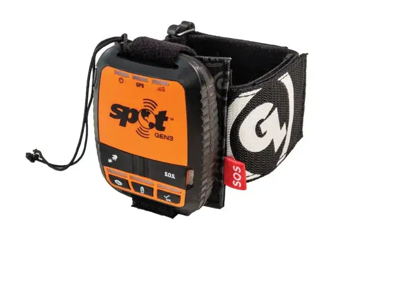 Orange and black Giant Loop Tracker Packer holster with strap for Spot Gen 3 GPS