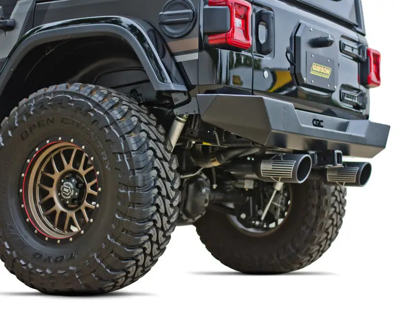 Gibson 07-10 Jeep Wrangler JK X 3.8L 2.5in Patriot Series Cat-Back Dual Split Exhaust - Blk Ceramic - Truck & Automotive