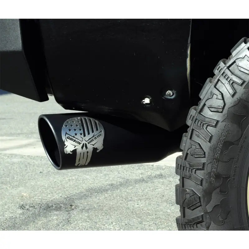 Gibson 76-0013 Gibson 07-19 Toyota Tundra SR5 5.7L 4in Patriot Skull Series Cat-Back Single Exhaust - Stainless