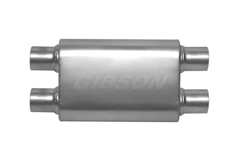 Gibson Gibson CFT Superflow Dual/Dual Oval Muffler - 4x9x13in/2.25in Inlet/2.25in Outlet - Stainless