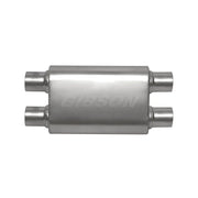 Gibson 55106S Gibson CFT Superflow Dual/Dual Oval Muffler - 4x9x18in/2.5in Inlet/2.5in Outlet - Stainless - 55106S