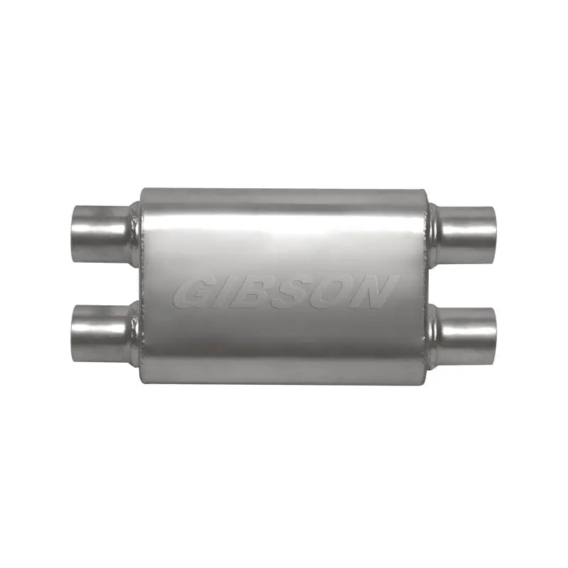 Gibson 55106S Gibson CFT Superflow Dual/Dual Oval Muffler - 4x9x18in/2.5in Inlet/2.5in Outlet - Stainless - 55106S