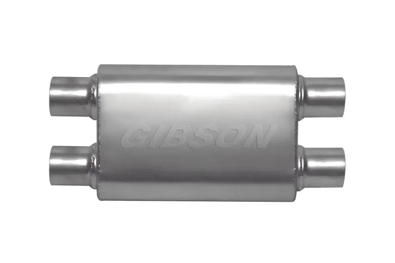 Gibson CFT Superflow Dual/Dual Oval Muffler - 4x9x18in/2.5in Inlet/2.5in Outlet - Stainless - 55106S