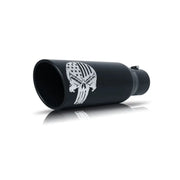 Gibson 76-1003 Gibson Patriot Skull Rolled Edge Angle-Cut Tip- 5in OD/2.25-2.5in Inlet/12in Length - Black Ceramic