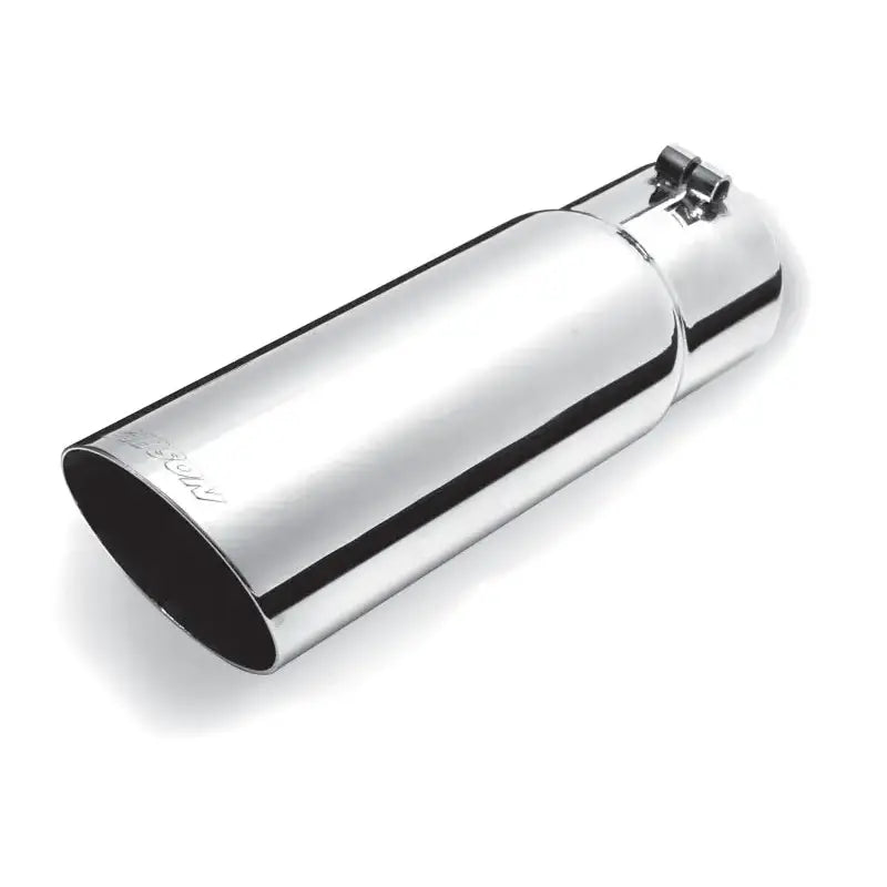 Gibson Round Single Wall Angle-Cut Tip - 4in OD/3in Inlet/7.5in Length - Stainless - Truck & Automotive