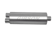 Gibson SFT Superflow Dual/Center Round Muffler - 8x24in/3in Inlet/4in Outlet - Stainless - Exhaust