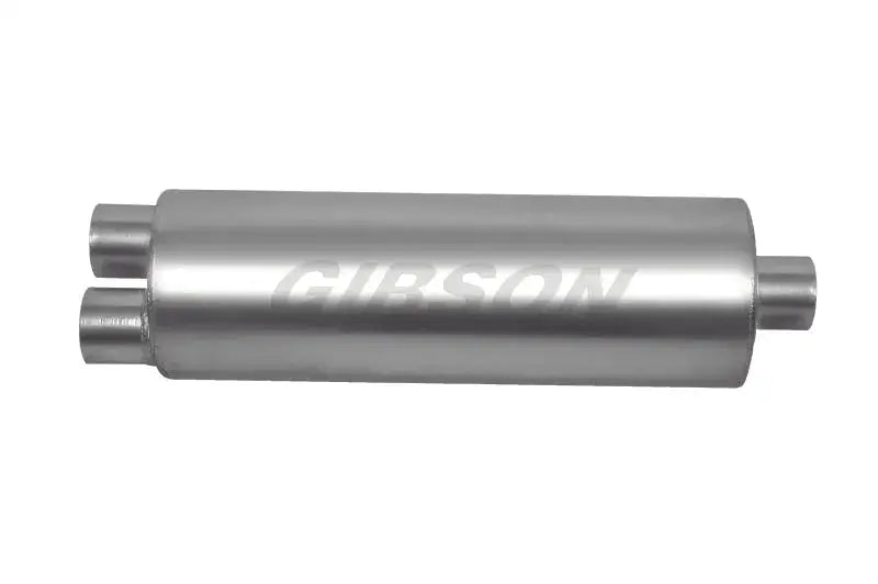 Gibson SFT Superflow Dual/Center Round Muffler - 8x24in/3in Inlet/4in Outlet - Stainless - Exhaust