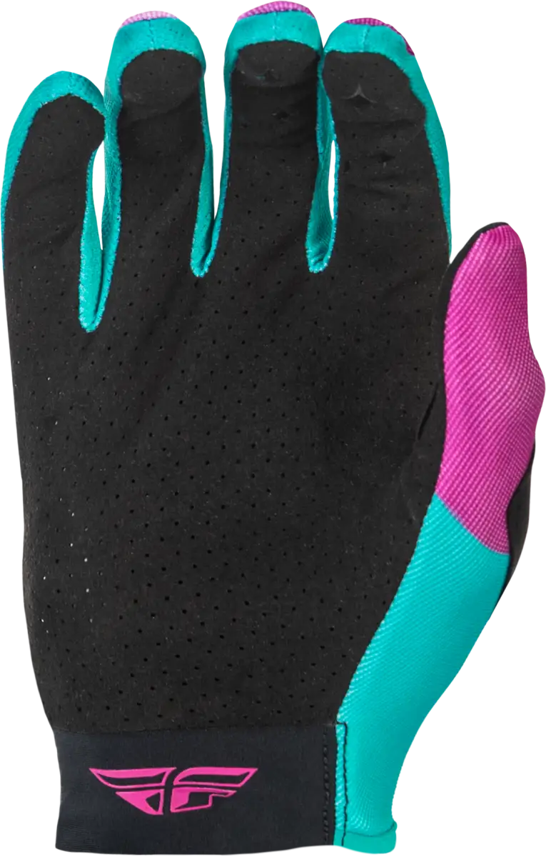 Girl's Lite Gloves Pink/Turquoise Yl - FLY RACING