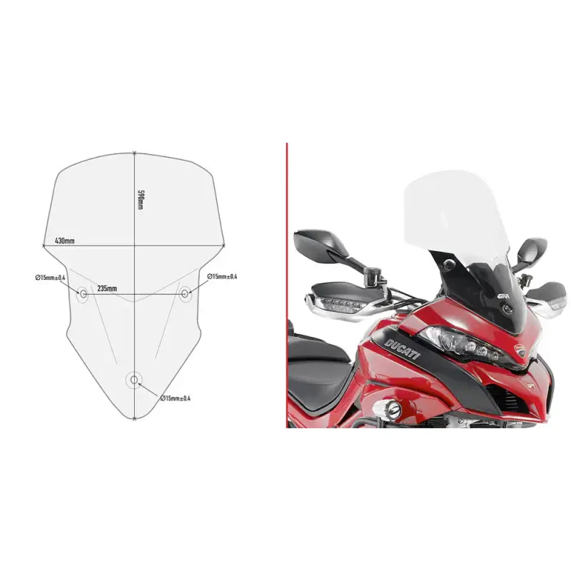 Windshield Specific Clear Duc - GIVI