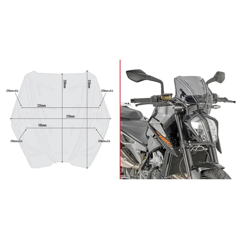 Windshield Specific Low Smoke Ktm - GIVI