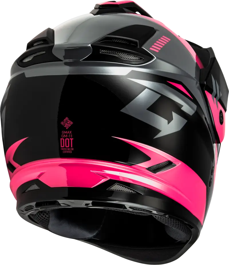 Gm 11s Ronin Snow Helmet W/ Elec Shield Black/Grey/Pink Xl