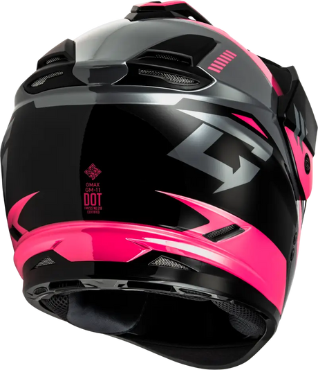 Gm 11s Ronin Snow Helmet W/ Elec Shield Black/Grey/Pink Xl
