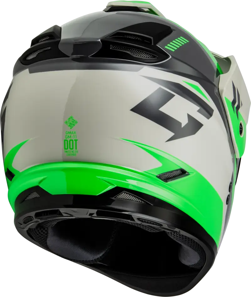 Gm 11s Ronin Snow Helmet W/ Elec Shield Green/Grey 2x