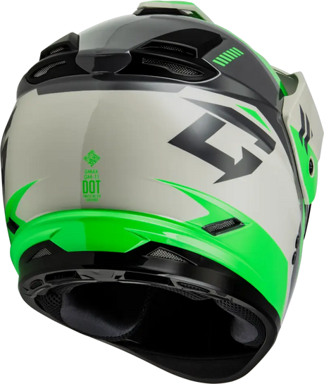 Gm 11s Ronin Snow Helmet W/ Elec Shield Green/Grey 3x