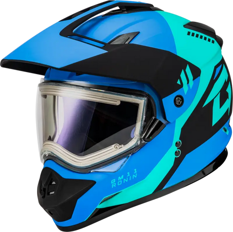 Gm 11s Ronin Snow Helmet W/ Elec Shield Matte Blk/Blue Md