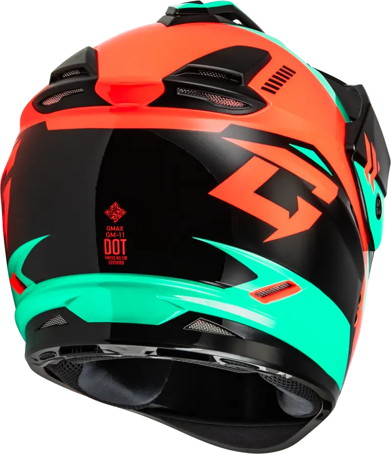Gm 11s Ronin Snow Helmet W/ Elec Shld Black/Aqua/Coral 2x