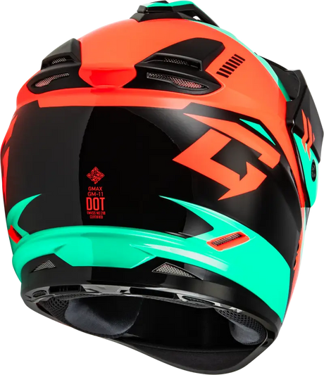 Gm 11s Ronin Snow Helmet W/ Elec Shld Black/Aqua/Coral 2x