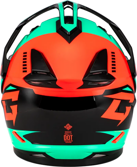 Gm 11s Ronin Snow Helmet W/ Elec Shld Black/Aqua/Coral 2x