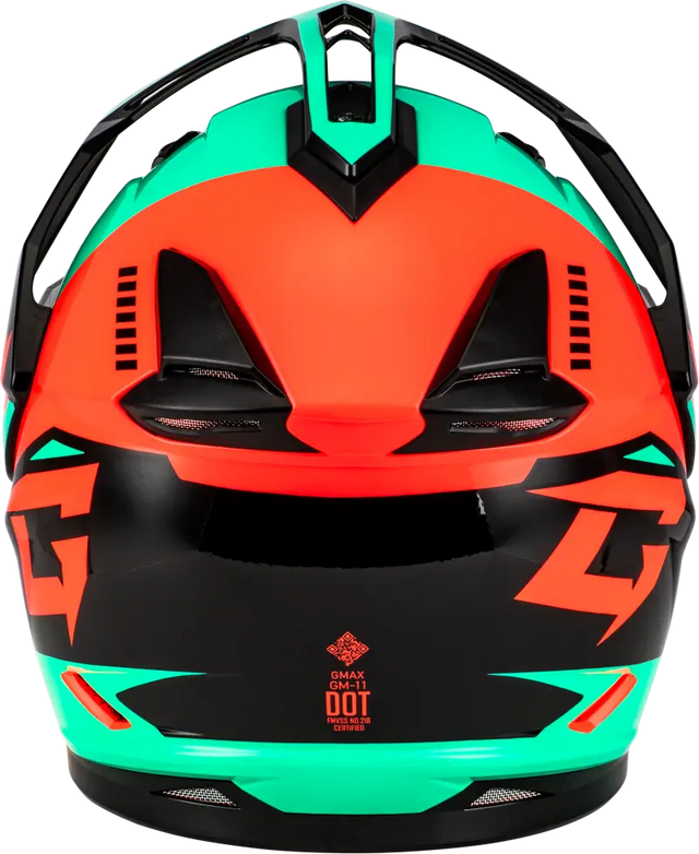 Gm 11s Ronin Snow Helmet W/ Elec Shld Black/Aqua/Coral 2x
