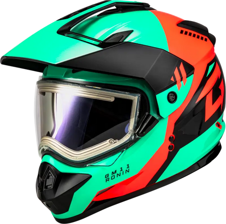 Gm 11s Ronin Snow Helmet W/ Elec Shld Black/Aqua/Coral 2x