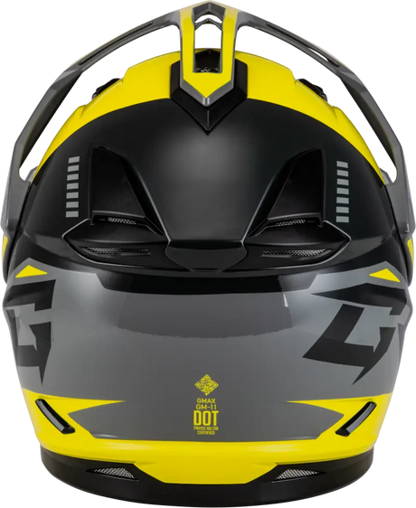 Gm 11s Ronin Snow Helmet W/ Elec Shld Yellow/Slvr/Grey Xl