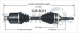 GM-8021 Trakmotive New Cv Axle - Shaft