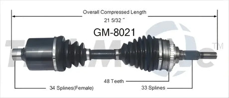 GM-8021 Trakmotive New Cv Axle - Shaft