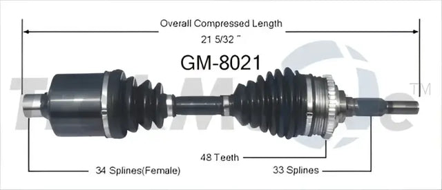 GM-8021 Trakmotive New Cv Axle - Shaft
