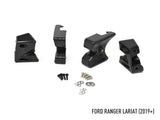 Black truck bed mounting brackets and hardware for Ford Ranger Lariat 2019+ grille install