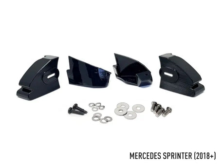 Black Mercedes Sprinter roof rack mounting hardware for gm-usmsp-01k triplerlight grille