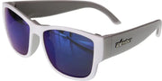 Gm103-Bm Bomber Gomer Bomb Floating Eyewear Gloss White W/Blue Mirror Lens 