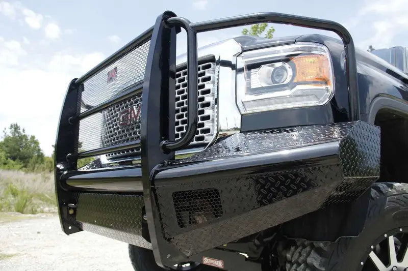 Black GM14-S3160-1 Fab Fours Ranch Bumper with grille guard for trucks