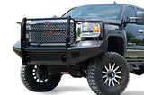 Black GMC truck with aftermarket Ranch Bumper and Grill Guard GM14-S3160-1 Fab Fours