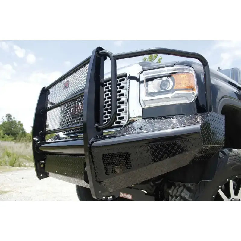 Black GM14-S3160-1 Fab Fours Ranch Bumper with grille guard for trucks