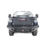 GM20-S5061-1 Fab Fours Black Steel Front bumper installed on a rugged GMC truck for enhanced protection and style.
