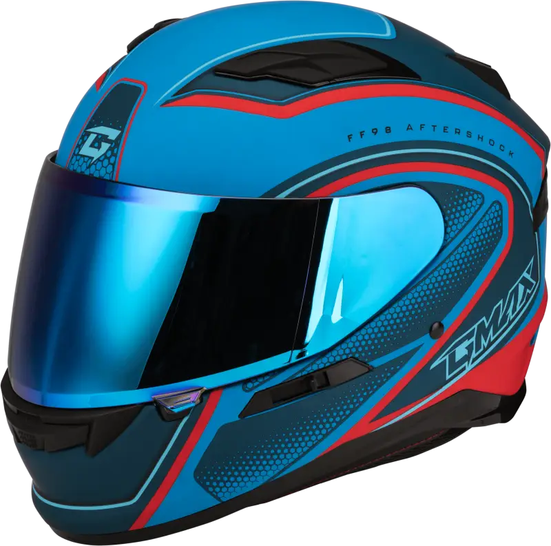 Ff-98 Aftershock Helmet Matte Blue/Red Md