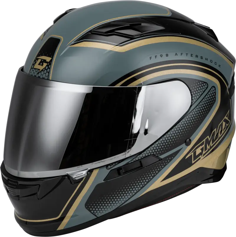 Ff-98 Aftershock Helmet Grey/Metallic Gold Lg