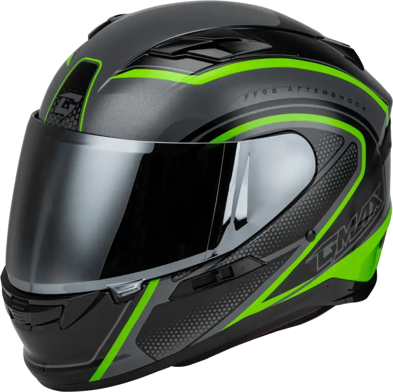 Ff-98 Aftershock Helmet Grey/Neon Green Md