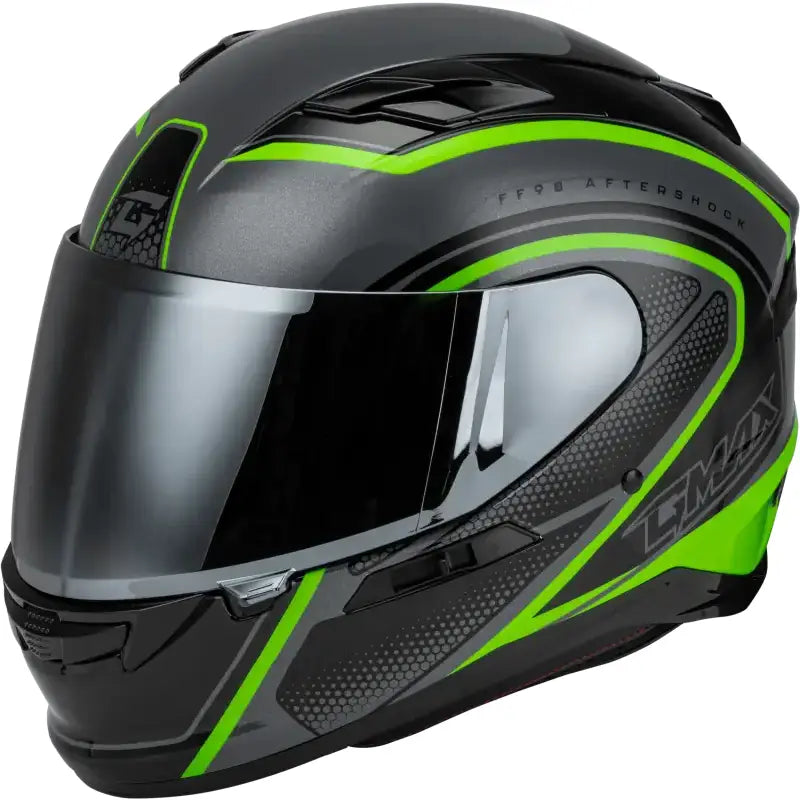 Ff-98 Aftershock Helmet Grey/Neon Green Lg