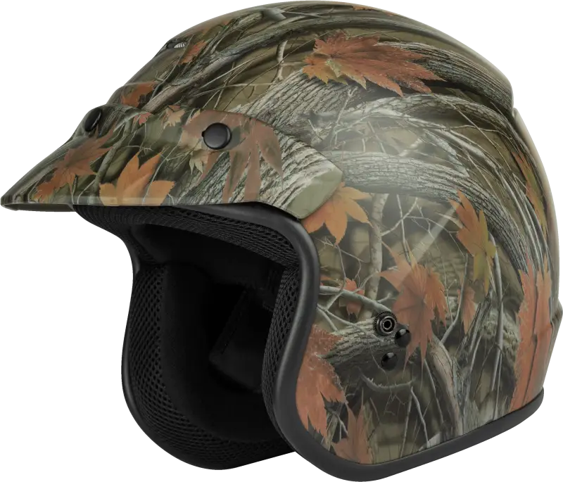 Of-2 Open-Face Helmet Leaf Camo Sm