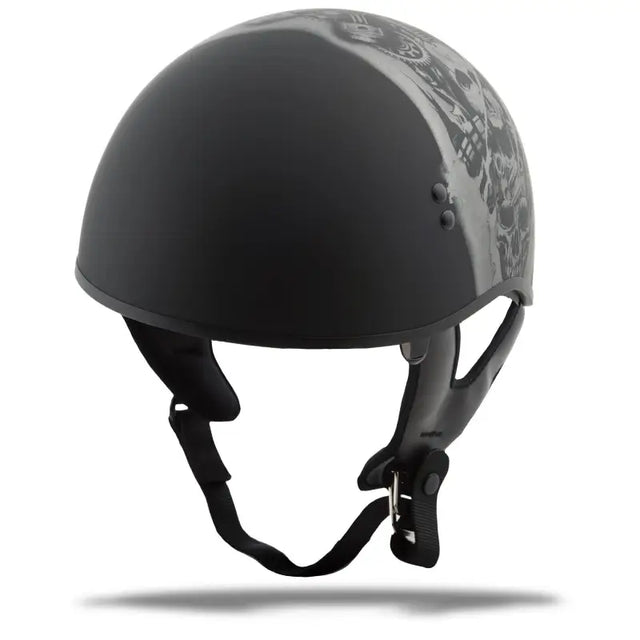 Hh-65 Half Helmet Tormentor Naked Matte Black/Silver Md