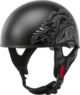 Hh-65 Half Helmet Rose Naked Matte Black/Silver Xs