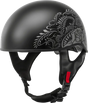 Hh-65 Half Helmet Rose Naked Matte Black/Silver Xs