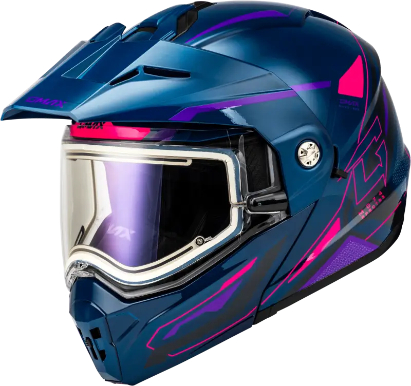 Md-74S Spectre Snow Helmet W/ Elec Shld Blue/Pink/Purple Xs