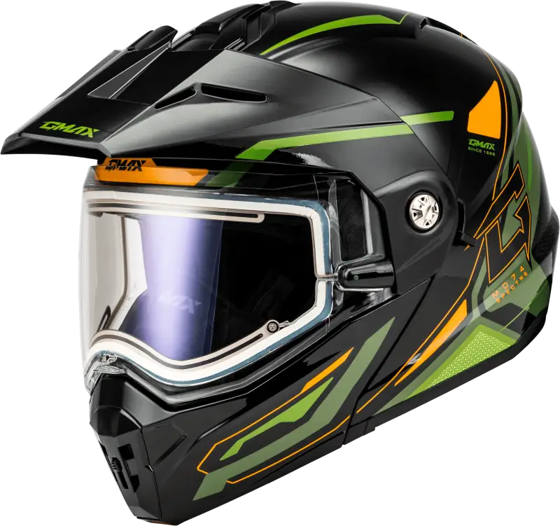 Md-74S Spectre Snow Helmet W/ Elec Shield Black/Green Xs