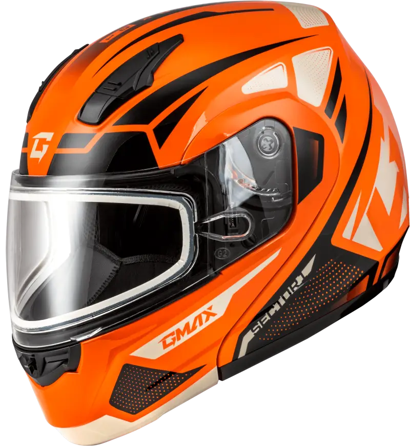 Md-04S Sector Snow Helmet Orange/Black Lg