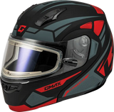Md-04S Sector Snow Helmet W/ Electric Shield Black/Red Sm